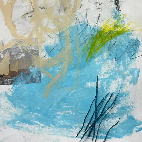 Original Mixed Media Abstract Modern Art Painting 18x24 "Sutile" Signed - Picture 3 of 5